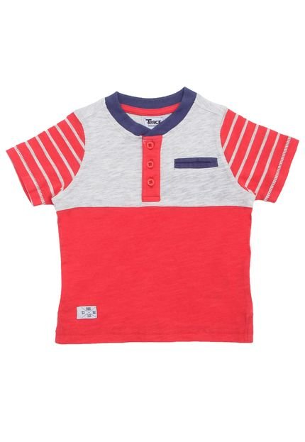 Camiseta Polo Trick Menino Liso Vermelho - Marca Trick
