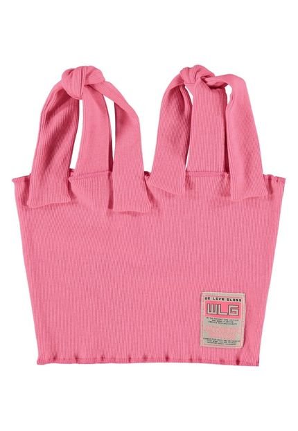 Top Cropped Básico Juvenil em Ribana Gloss Rosa Pink - Marca Gloss