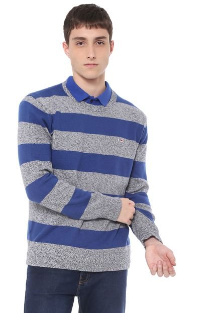 Suéter Tommy Jeans Rugby Stripe Sw Azul - Marca Tommy Jeans