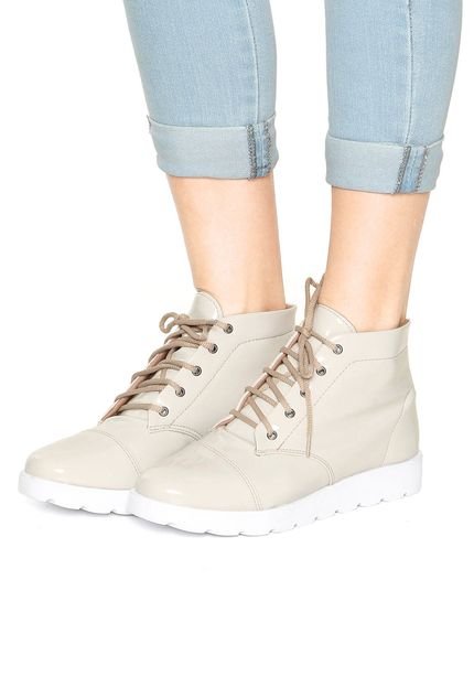 Bota Flatform FiveBlu Tratorada Branco - Marca FiveBlu