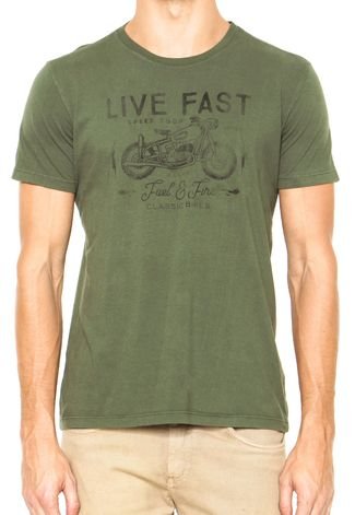 Camiseta Ellus Live Fast Verde