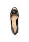 Peep Toe Piccadilly Flores 3D Preto - Marca Piccadilly