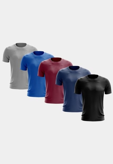 Kit 5 Camisetas Masculina Manga Curta Dry Fit Básica Lisa Proteção Solar UV Térmica Blusa Academia Esporte Camisa - Marca ADRIBEN