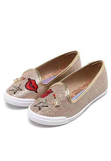 Slipper Molekinha Apliques Dourado - Marca Molekinha