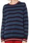 Suéter Lã Lacoste Tricot Listrado Azul-Marinho/Verde - Marca Lacoste