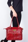 Bolsa de couro croco Luana Vermelho - Marca Andrea Vinci