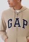 Blusa de Moletom Aberta GAP Logo Bege - Marca GAP