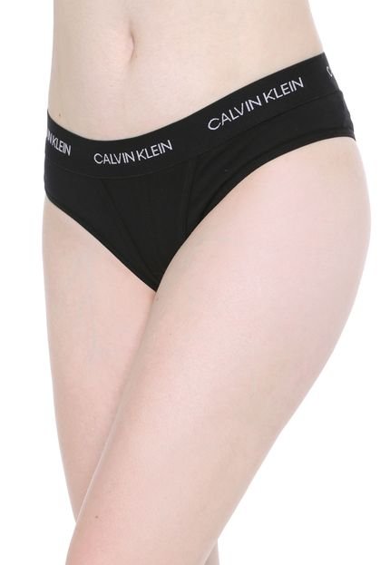 Calcinha Calvin Klein Underwear Biquíni Statement Patch Preta - Marca Calvin Klein Underwear
