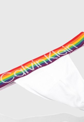 Cueca Calvin Klein Underwear Jockstrap Pride Branca