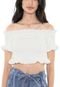 Blusa Cropped My Favorite Thing(s) Ombro a Ombro Off-white - Marca My Favorite Things