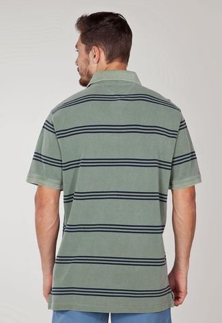 Camisa Polo Tommy Hilfiger Striped Verde