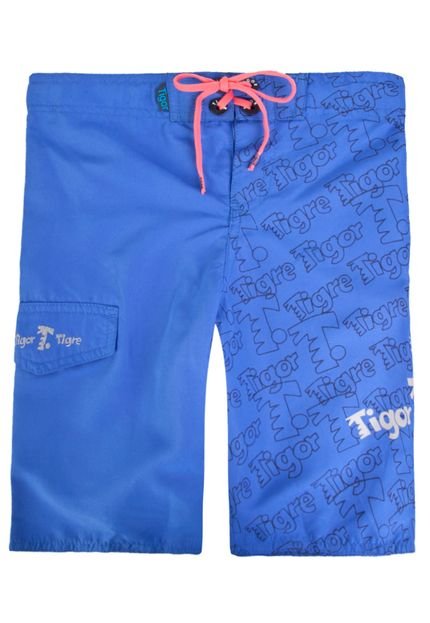 Bermuda Tigor T. Tigre Print Azul - Marca Tigor T. Tigre