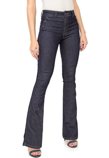 Calça Jeans Biotipo Flare Botões Azul-Marinho - Marca Biotipo