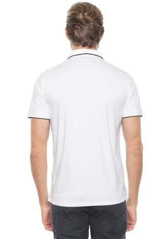 Camisa Polo Calvin Klein Reta Bolso Branca