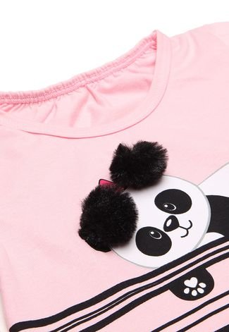 Blusa Elian Menina Panda Rosa