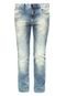 Calça Jeans Triton Reta New Skinny Estonada Azul - Marca Triton