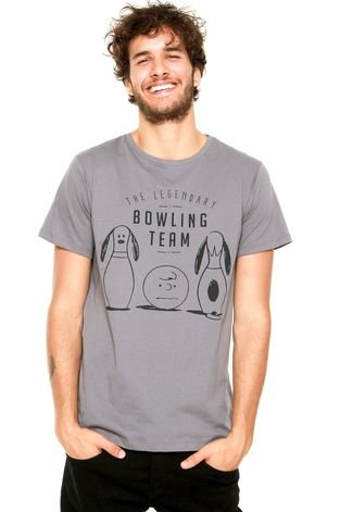 Camiseta FiveBlu Snoopy Bowling Cinza