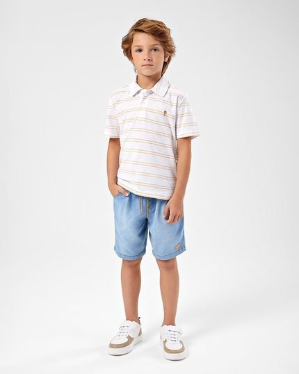 Conjunto Polo e Bermuda Jeans Infantil Masculino Onda Marinha - Marca Onda Marinha