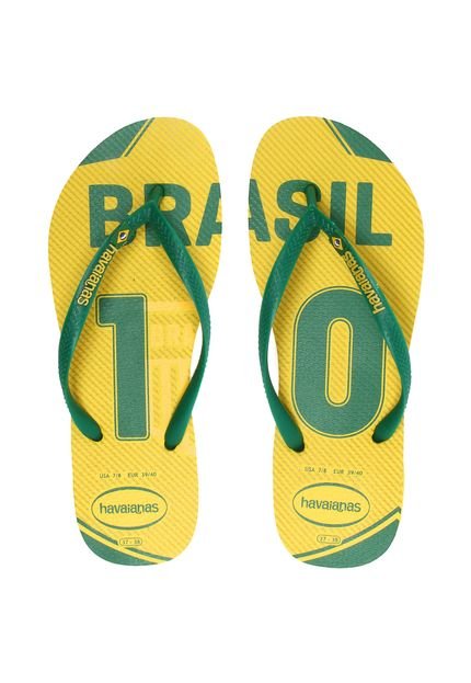 Sandália Havaianas Slim Teams Cf Brasil Amarelo - Marca Havaianas