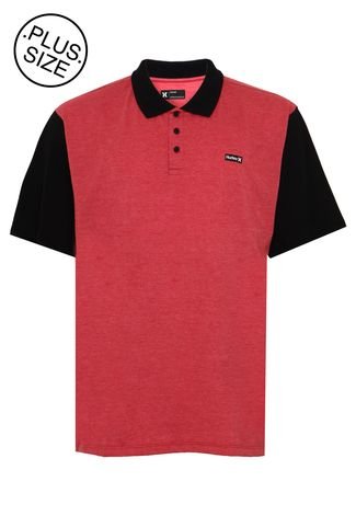 Camisa Polo Hurley Oversize Bicolor Vermelha/Preta