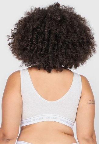 Top Calvin Klein Underwear Plus Size Logo Off-White - Compre Agora