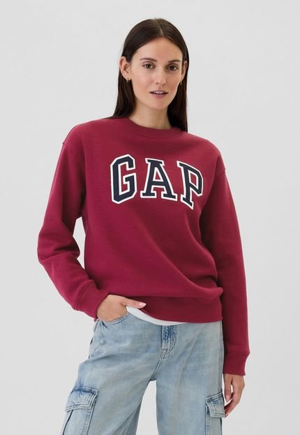 Blusa de Moletom Flanelada Fechada GAP Beet Vermelha - Marca GAP