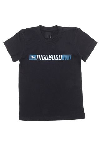 Camiseta Nicoboco Menino Escrita Preta