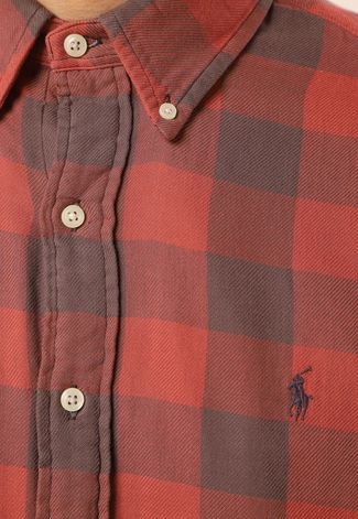 Camisa Polo Ralph Lauren Reta Xadrez Vermelha