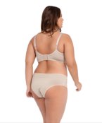 Conjunto IMI Lingerie Sem Bojo Em Microfibra E Renda Plus Size Betânia Bege - Marca IMI LINGERIE