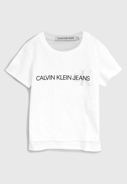 Blusa Calvin Klein Kids Infantil Lettering Branca - Marca Calvin Klein Kids