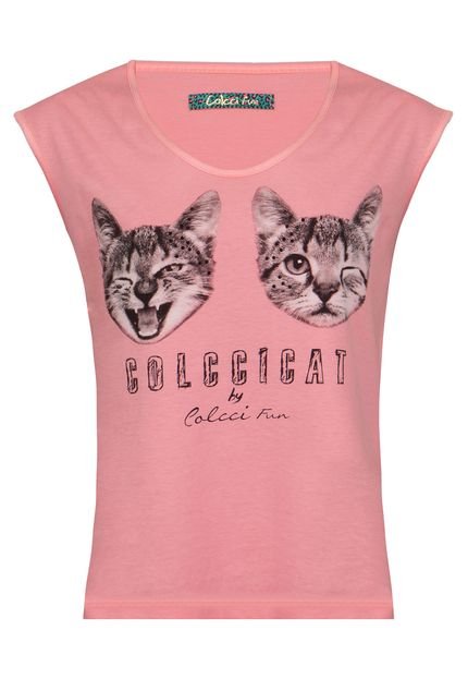 Camiseta Colcci Fun Cat Rosa - Marca Colcci Fun