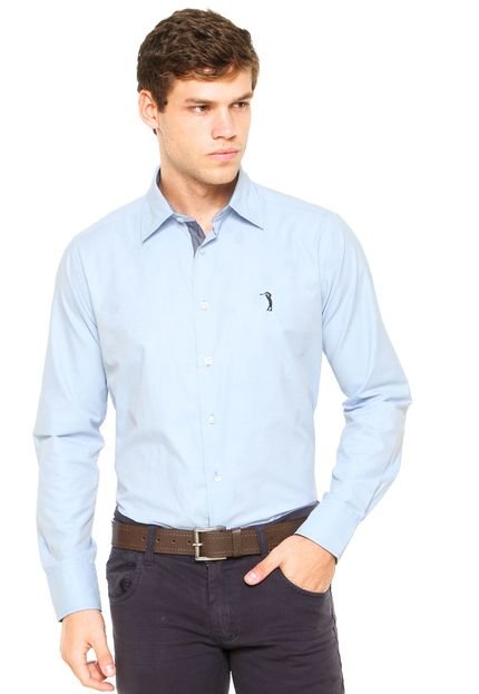 Camisa Aleatory Bordado Azul - Marca Aleatory