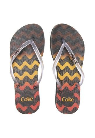 Chinelo Coca Cola Shoes Estampa Preto