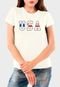 Camiseta Feminina Off White USA Algodão Premium Benellys - Marca Benellys