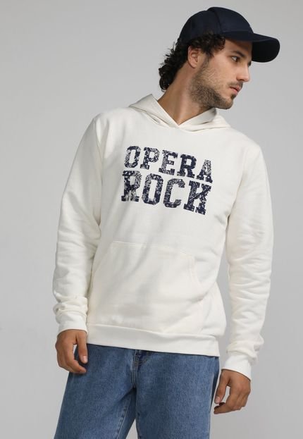 Blusa de Moletom Flanelada Fechada Opera Rock Logo Off-White - Marca Opera Rock