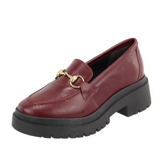 Mocassim Tratorado Feminino Couro Vermelho Cereja Tellini Store