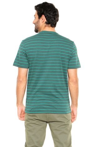 Camiseta Lacoste Listras Verde/Cinza