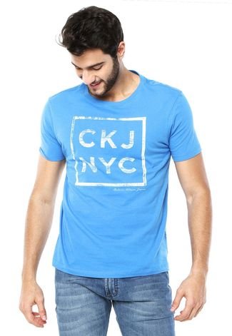 Camiseta Calvin Klein Jeans Plac Azul