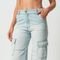 Calça Jeans Wide Tornozelo Cintura Alta Cargo Delavê - Marca Bloom
