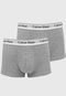Kit 2pçs Cueca Calvin Klein Underwear Boxer Lettering Cinza - Marca Calvin Klein Underwear