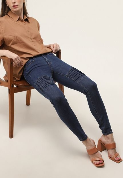 Calça Jeans Vero Moda Skinny Pregas Azul - Marca Vero Moda