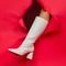Bota Feminina Bernadete Montaria Salto Geométrico Croco Branco - Marca Pé Vermelho Calçados