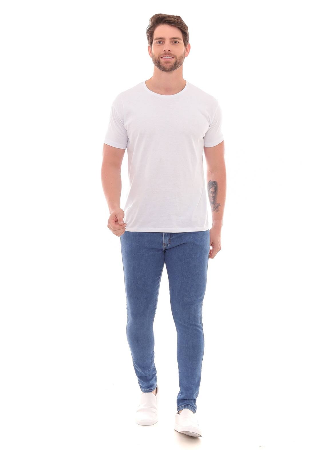 Calça Jeans Super Skinny Masculina Azul Médio - Marca GARAIS MODA