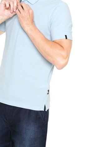 Camisa Polo Replay Logo Azul
