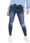 Calça Jeans Uber Jeans Skinny Cropped Destroyed Azul - Marca U Uberjeans
