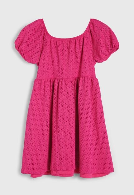 Vestido Manga Curta Kyly Laise Rosa - Marca Kyly