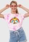 Camiseta Snoopy Tie Dye Woodstock Rosa - Marca Snoopy by Fiveblu