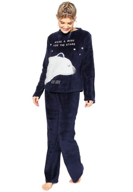 Pijama Any Any Soft Polar Bear Azul-marinho - Marca Any Any