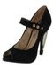 Peep Toe Di Cristalli Boneca Preto - Marca Di Cristalli