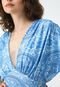 Vestido Lança Perfume Midi Estampado Azul - Marca Lança Perfume